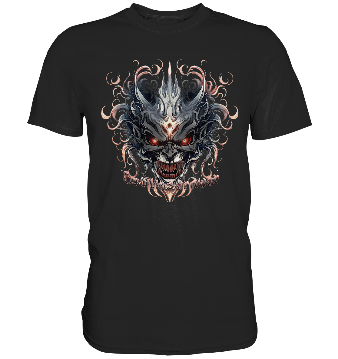 Couple Wear Demon Mask - Classic and Ladys Premium T-Shirt