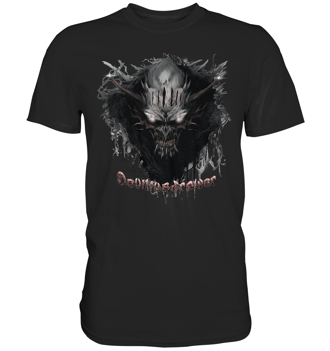 Couple Wear Dark Smoke Demon - Classic and Ladys Premium T-Shirt