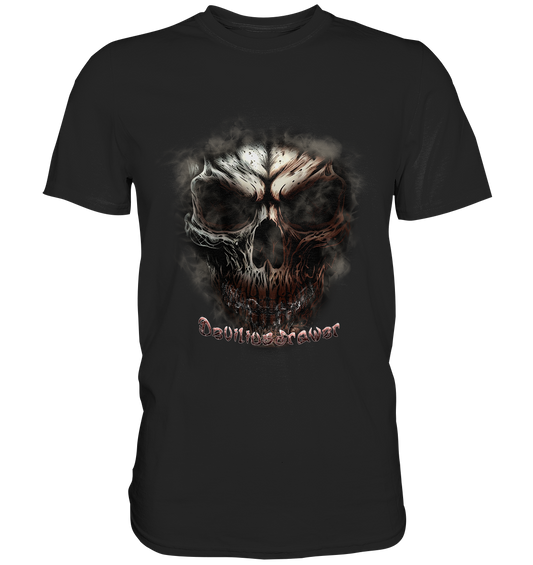 Couple Wear Fire Skeleton - Classic and Ladys Premium T-Shirt