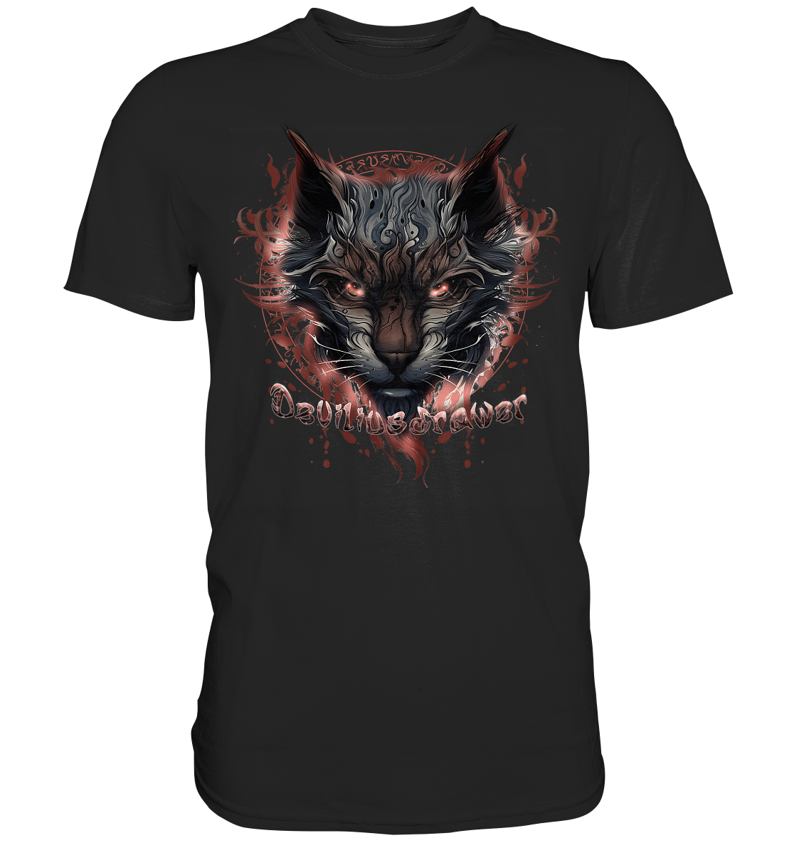 Couple Wear Devil Cat - Classic and Ladys Premium T-Shirt