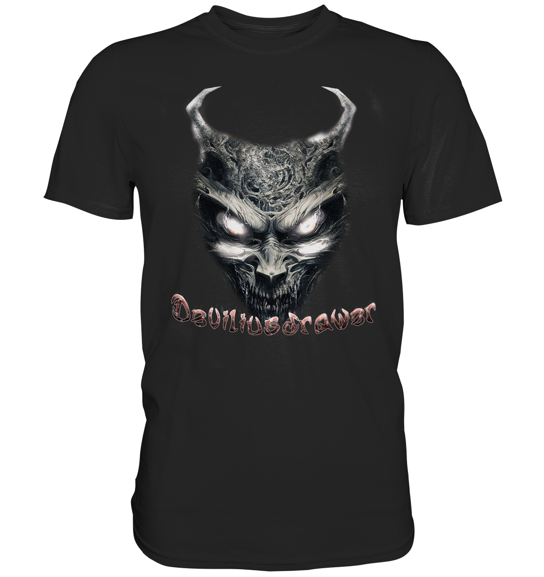 Couple Wear Demonic Evil Zombie - Classic and Ladys Premium T-Shirt