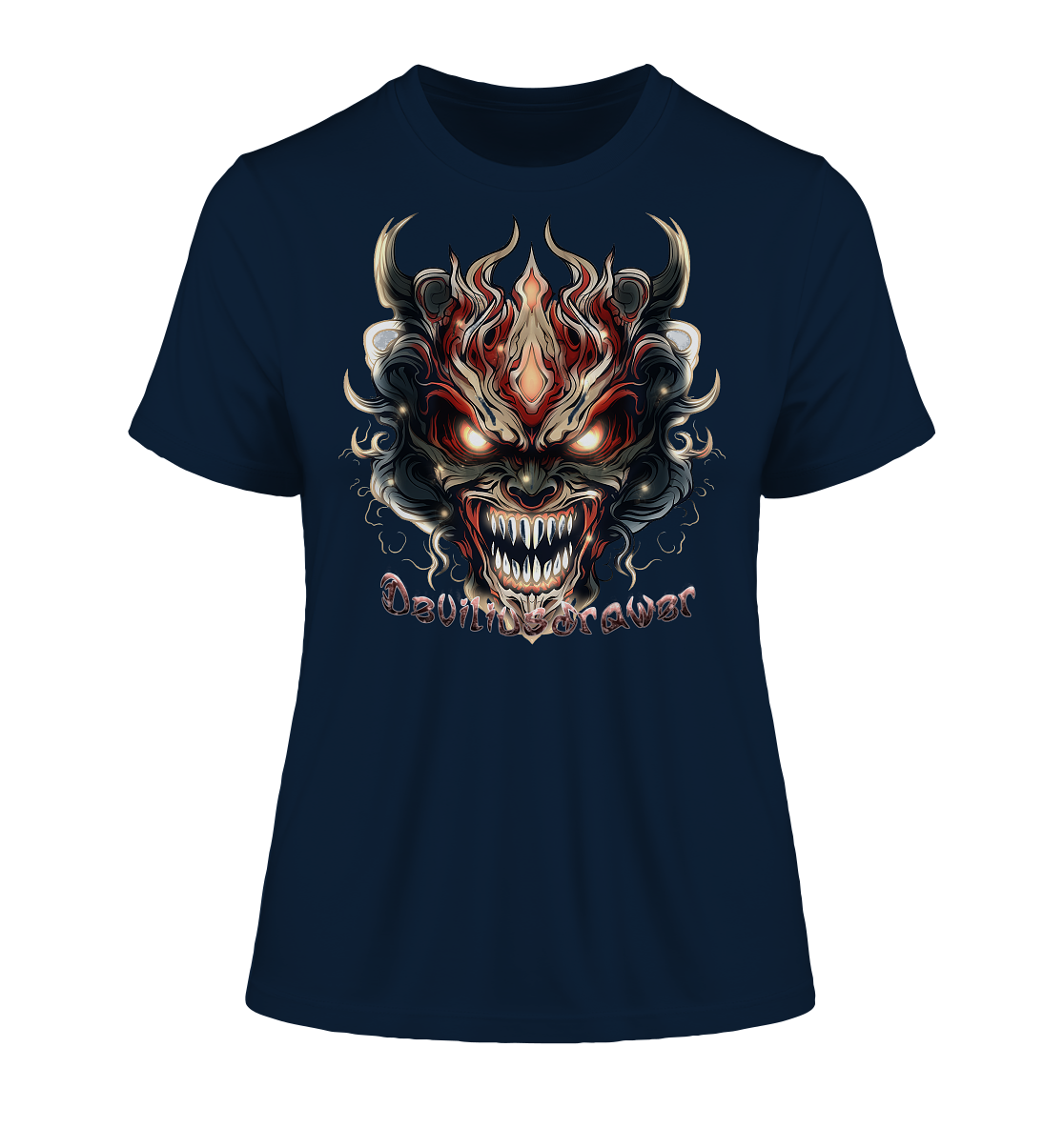 Deviliusdrawer Evil Vamp Mask - Fitted Ladies Organic Shirt