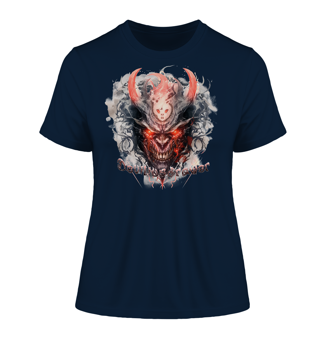 Deviliusdrawer Red Horn Devil - Fitted Ladies Organic Shirt