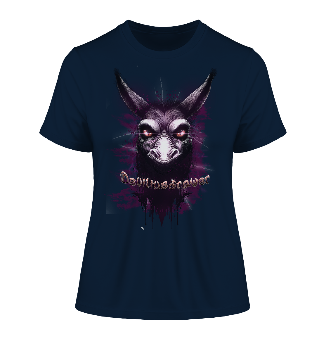 Deviliusdrawer Purple Donkey - Fitted Ladies Organic Shirt