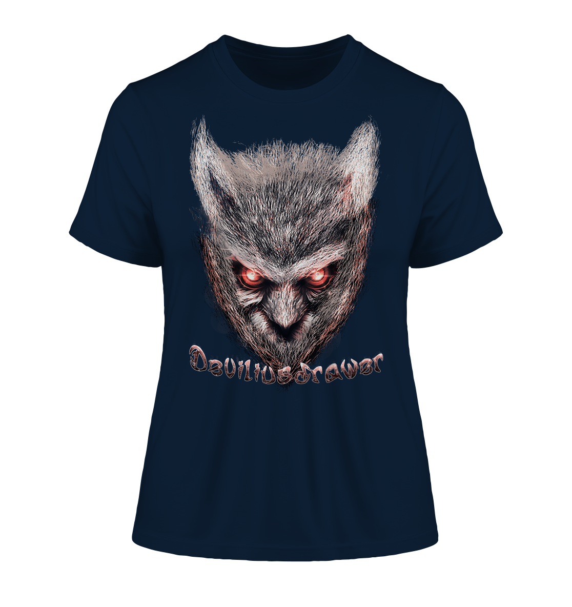 Deviliusdrawer Red Eyed Owl - Fitted Ladies Organic Shirt