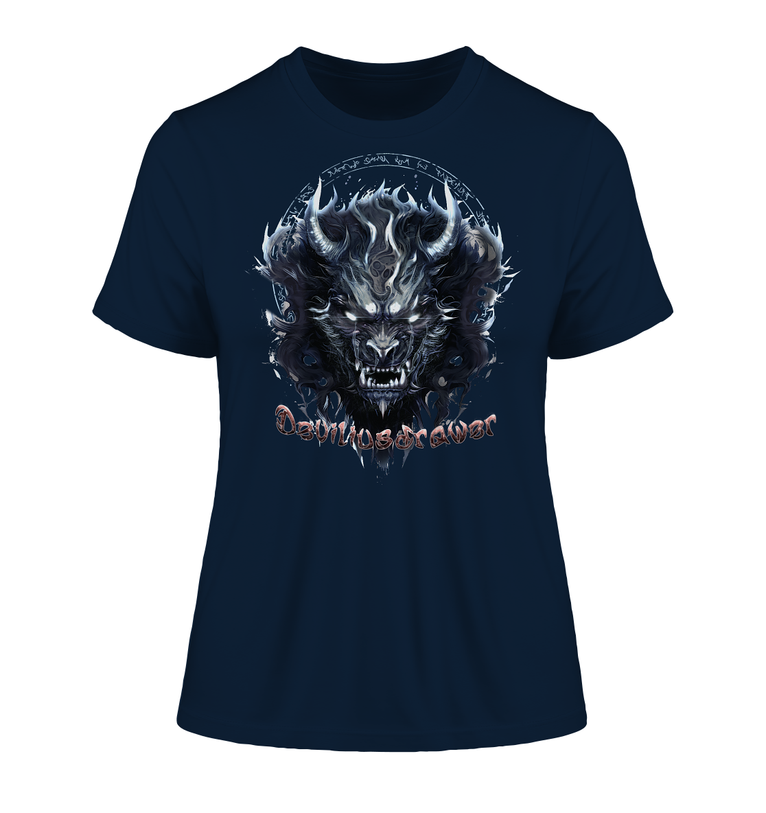 Deviliusdrawer Dark Wolf Mask - Fitted Ladies Organic Shirt