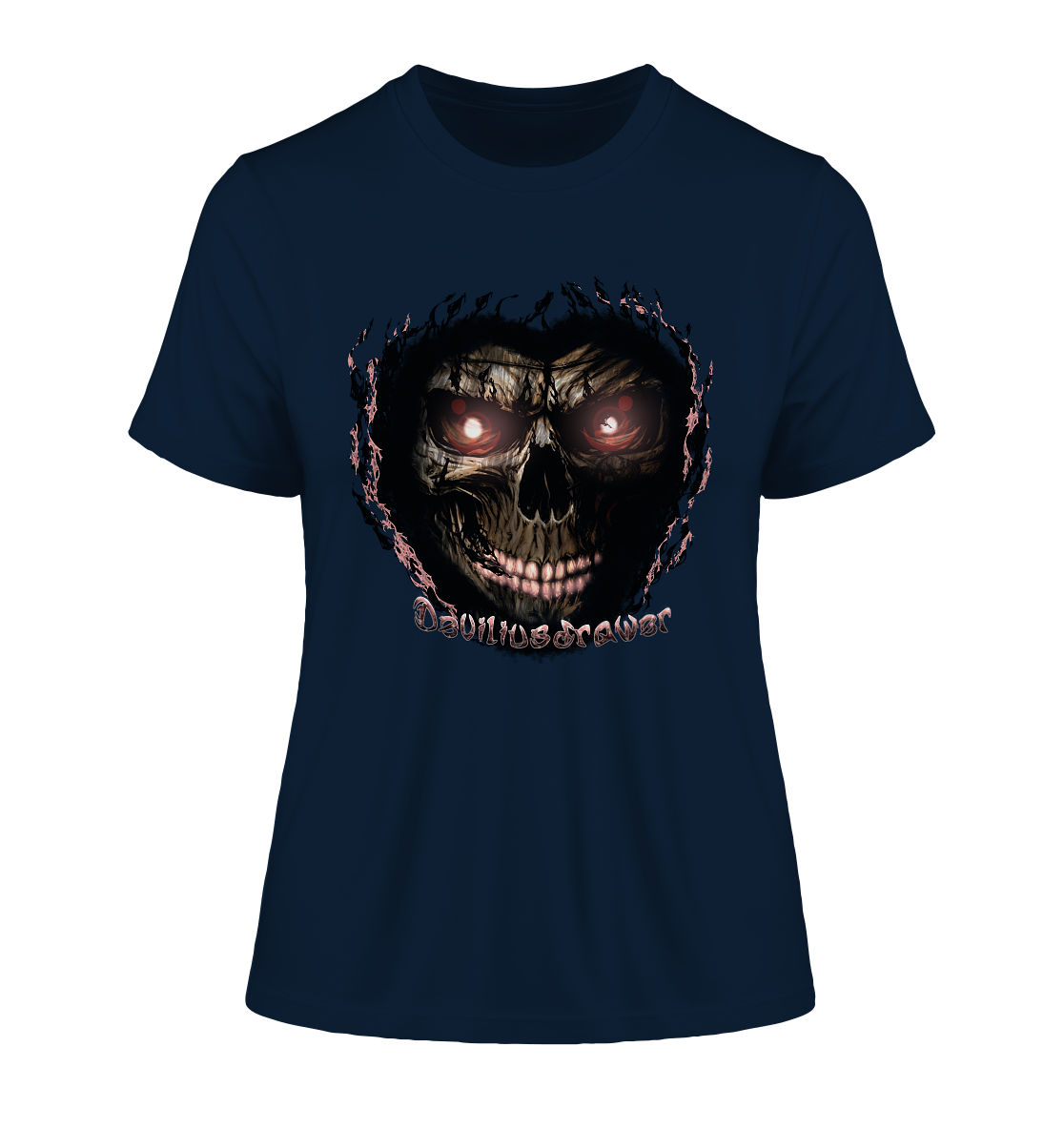 Deviliusdrawer Glow Skeleton - Fitted Ladies Organic Shirt