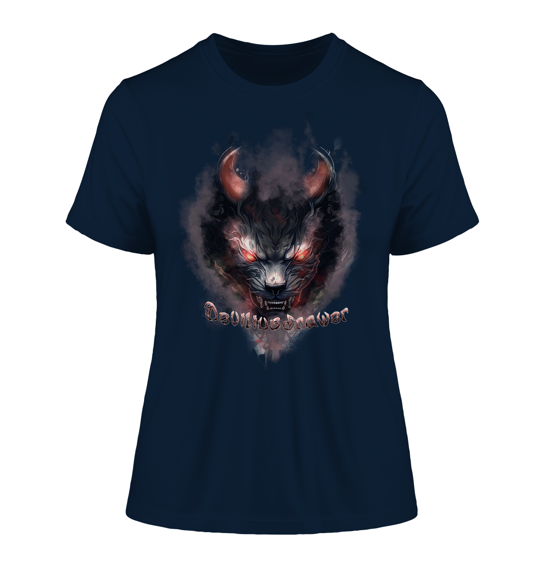 Deviliusdrawer Red Smoked Cat - Fitted Ladies Organic Shirt