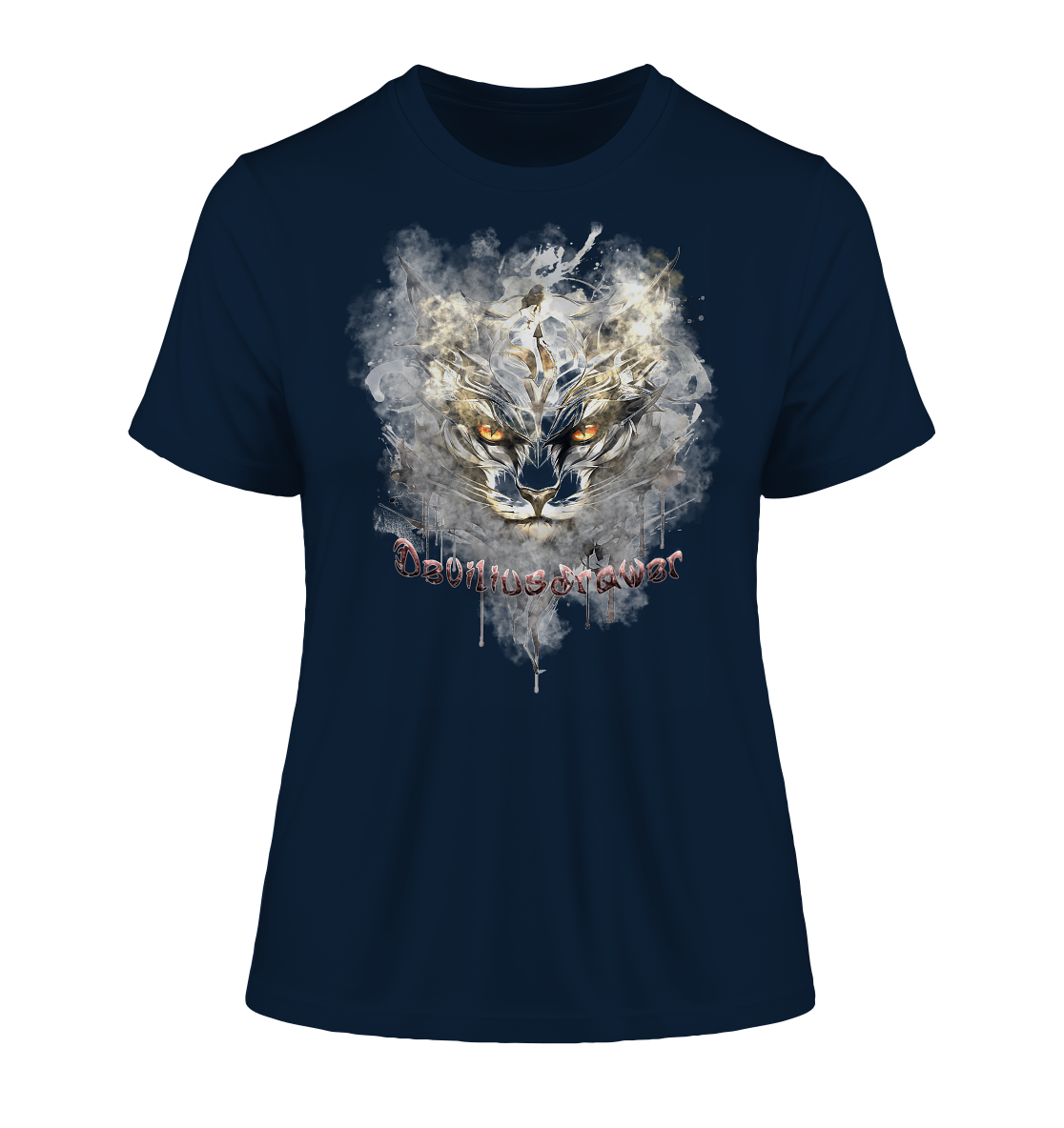 Deviliusdrawer White Catgod - Fitted Ladies Organic Shirt