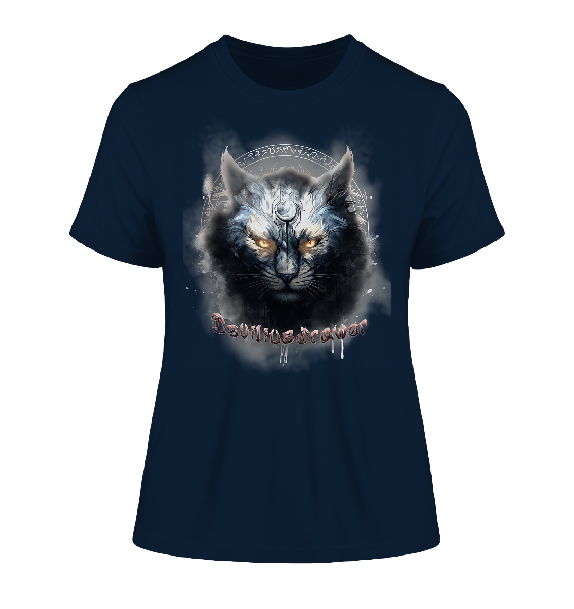 Deviliusdrawer Mysthic Cat - Fitted Ladies Organic Shirt