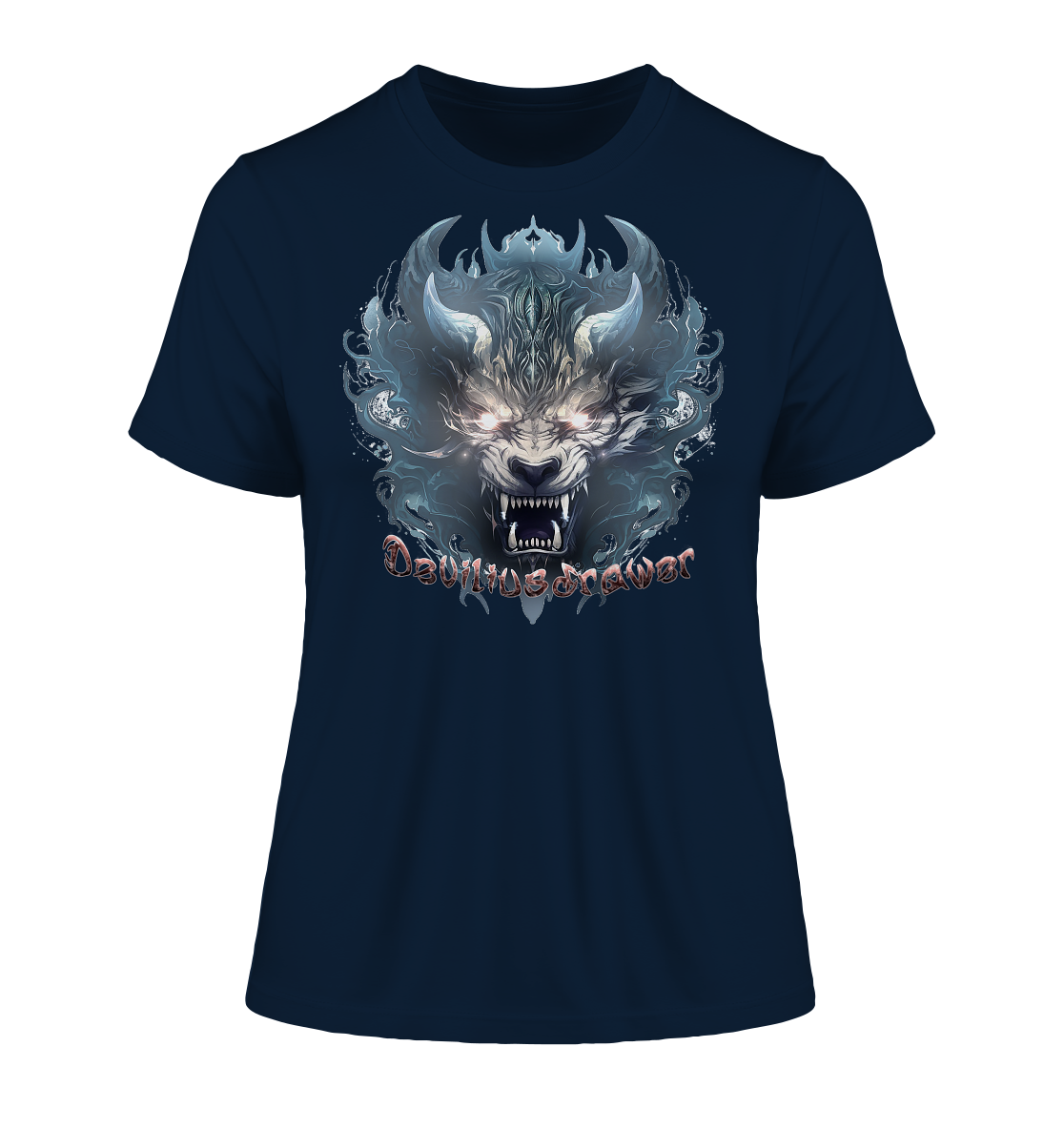 Deviliusdrawer Water Horn Tiger - Fitted Ladies Organic Shirt
