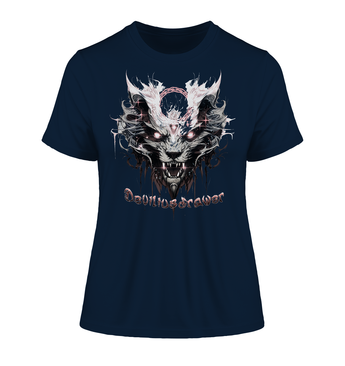 Deviliusdrawer Demonic Glow Cat - Fitted Ladies Organic Shirt