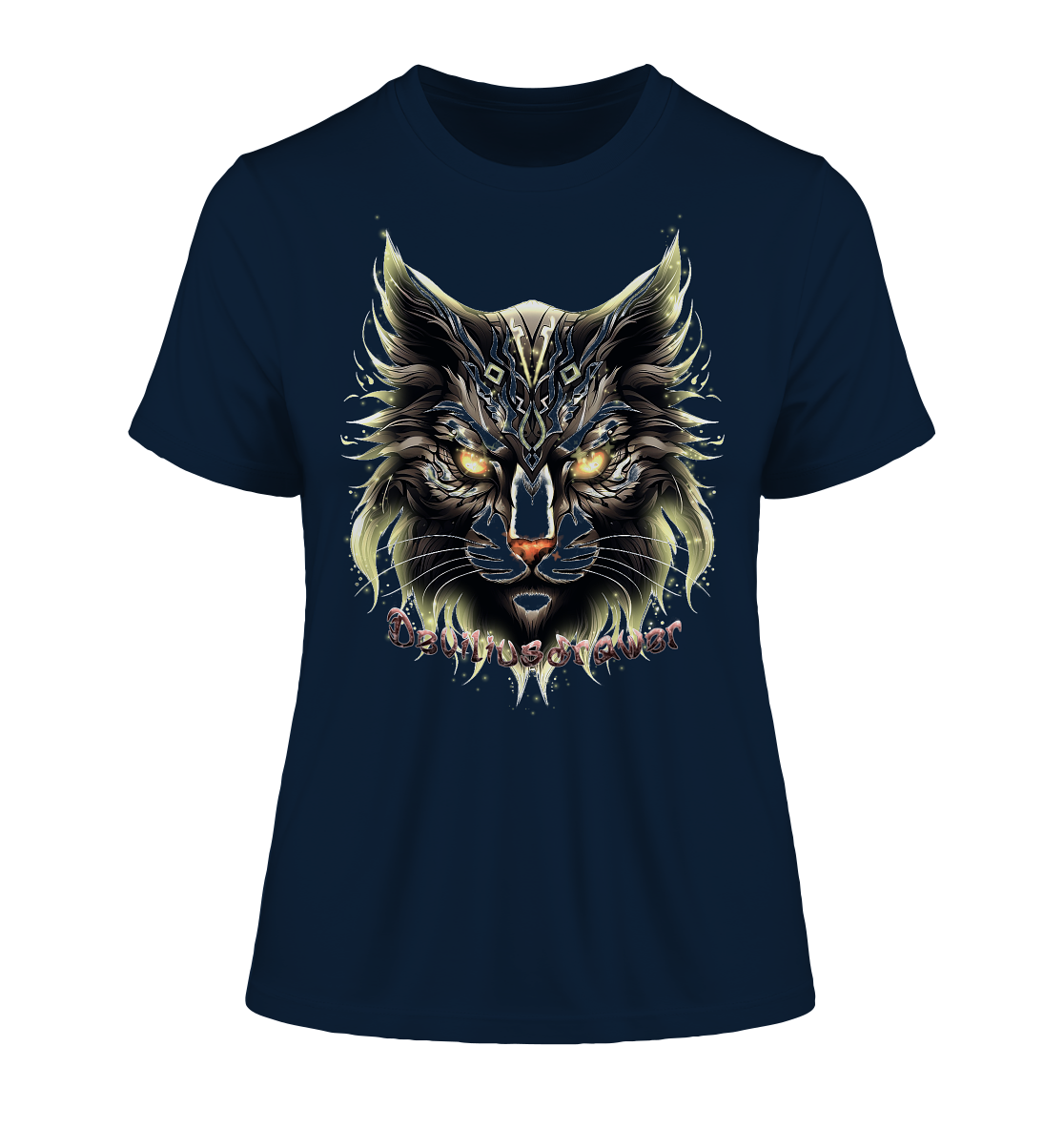 Deviliusdrawer Golden Cat - Fitted Ladies Organic Shirt