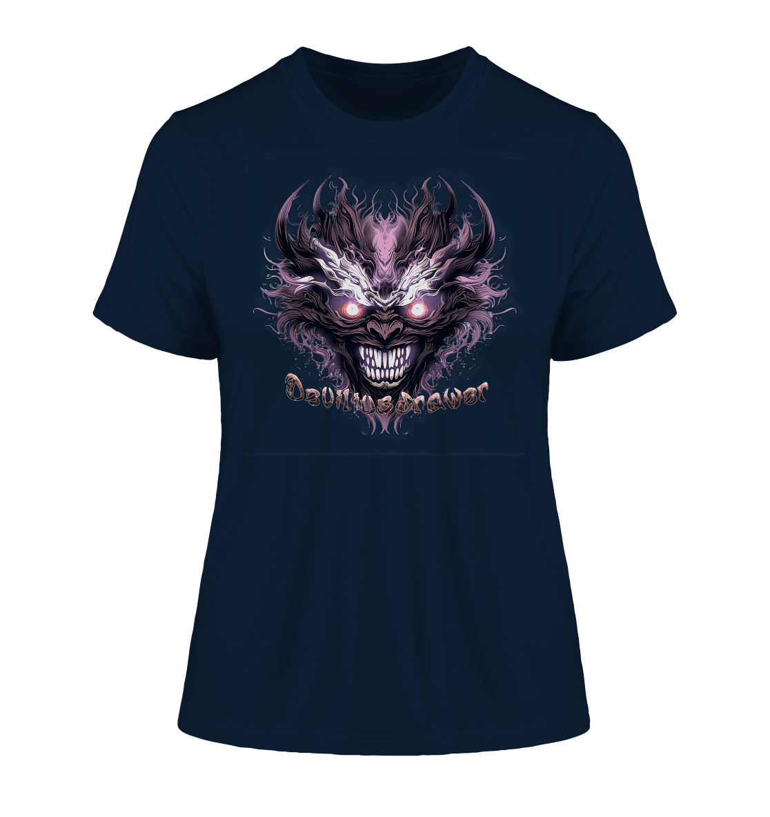 Deviliusdrawer Crazy Mask - Fitted Ladies Organic Shirt