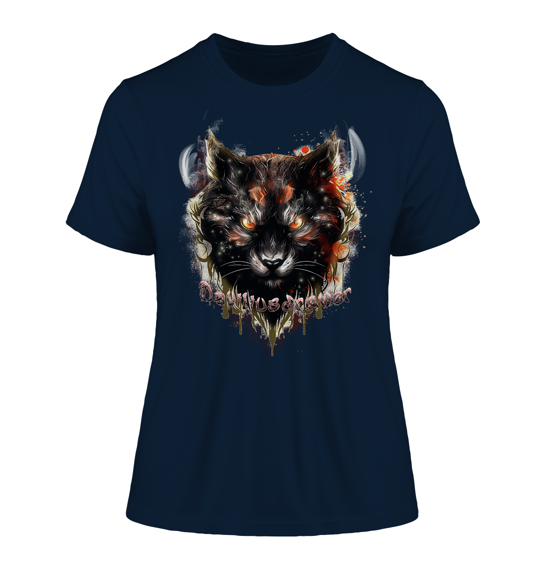 Deviliusdrawer Red Devil Cat - Fitted Ladies Organic Shirt