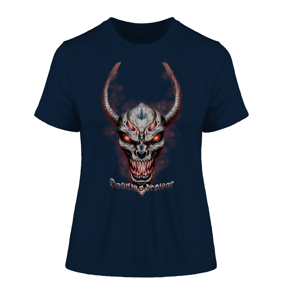 Deviliusdrawer Red Eyed Skeleton - Fitted Ladies Organic Shirt