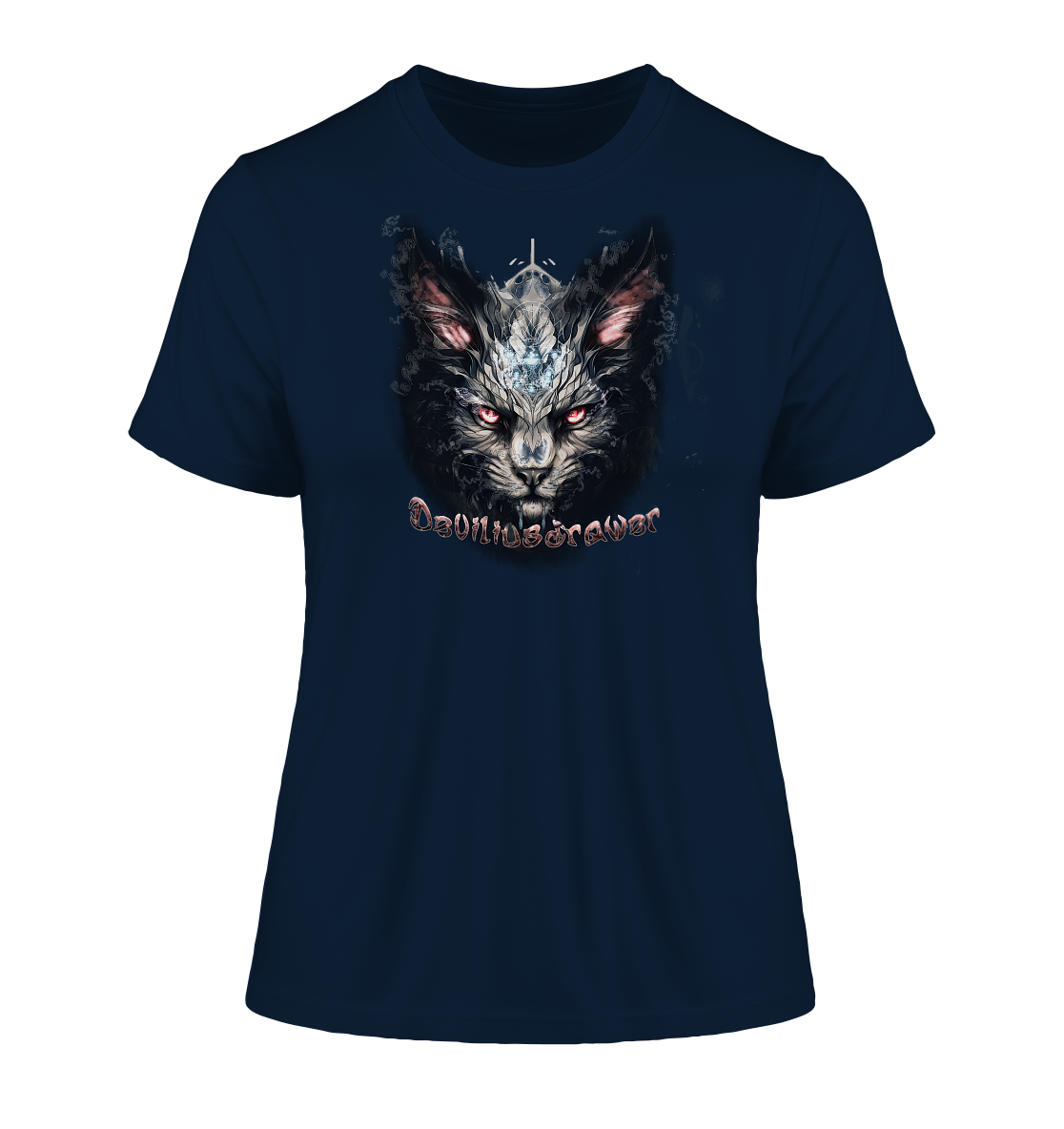 Deviliusdrawer Myshtical Redeyed Cat - Fitted Ladies Organic Shirt