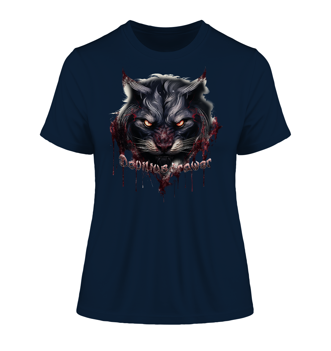 Deviliusdrawer Badass Cat - Fitted Ladies Organic Shirt