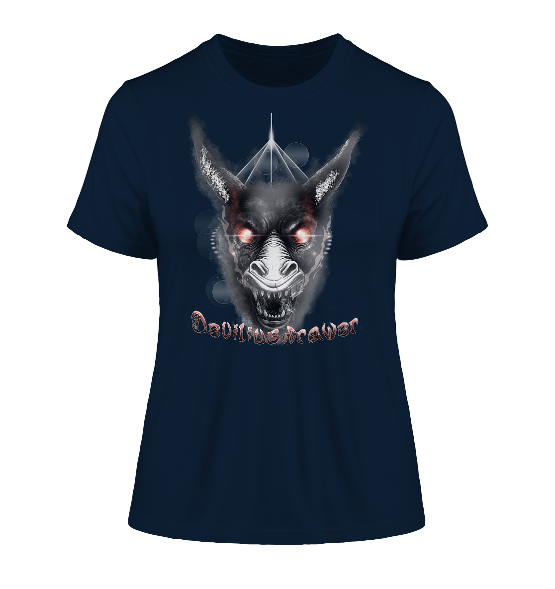 Deviliusdrawer Evil Donkey - Fitted Ladies Organic Shirt
