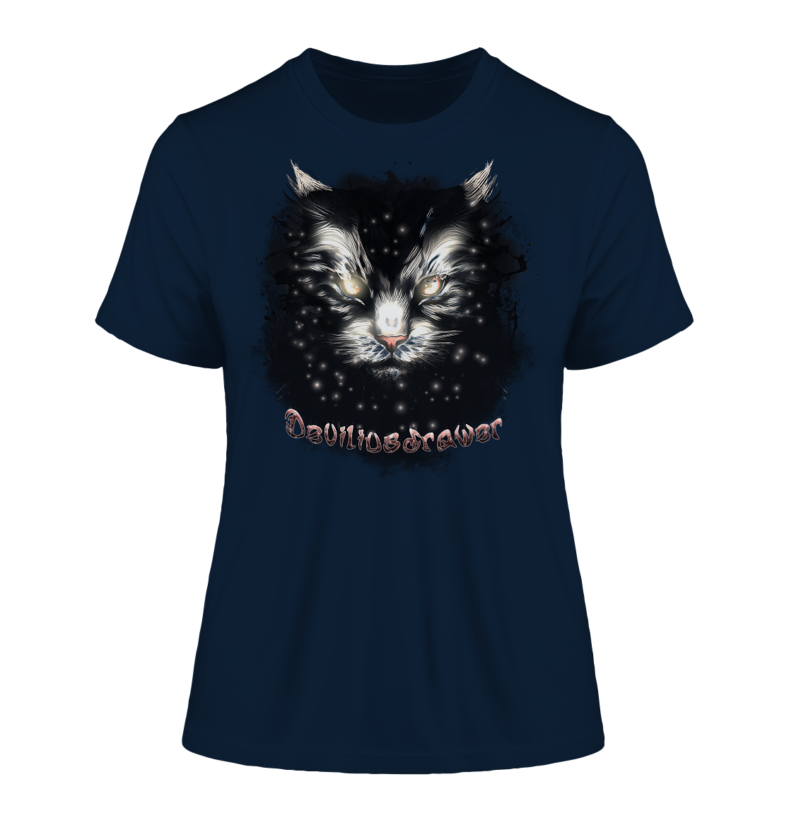Deviliusdrawer Star Cat - Fitted Ladies Organic Shirt