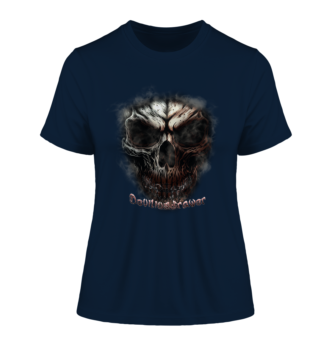 Deviliusdrawer Fire Skeleton - Fitted Ladies Organic Shirt