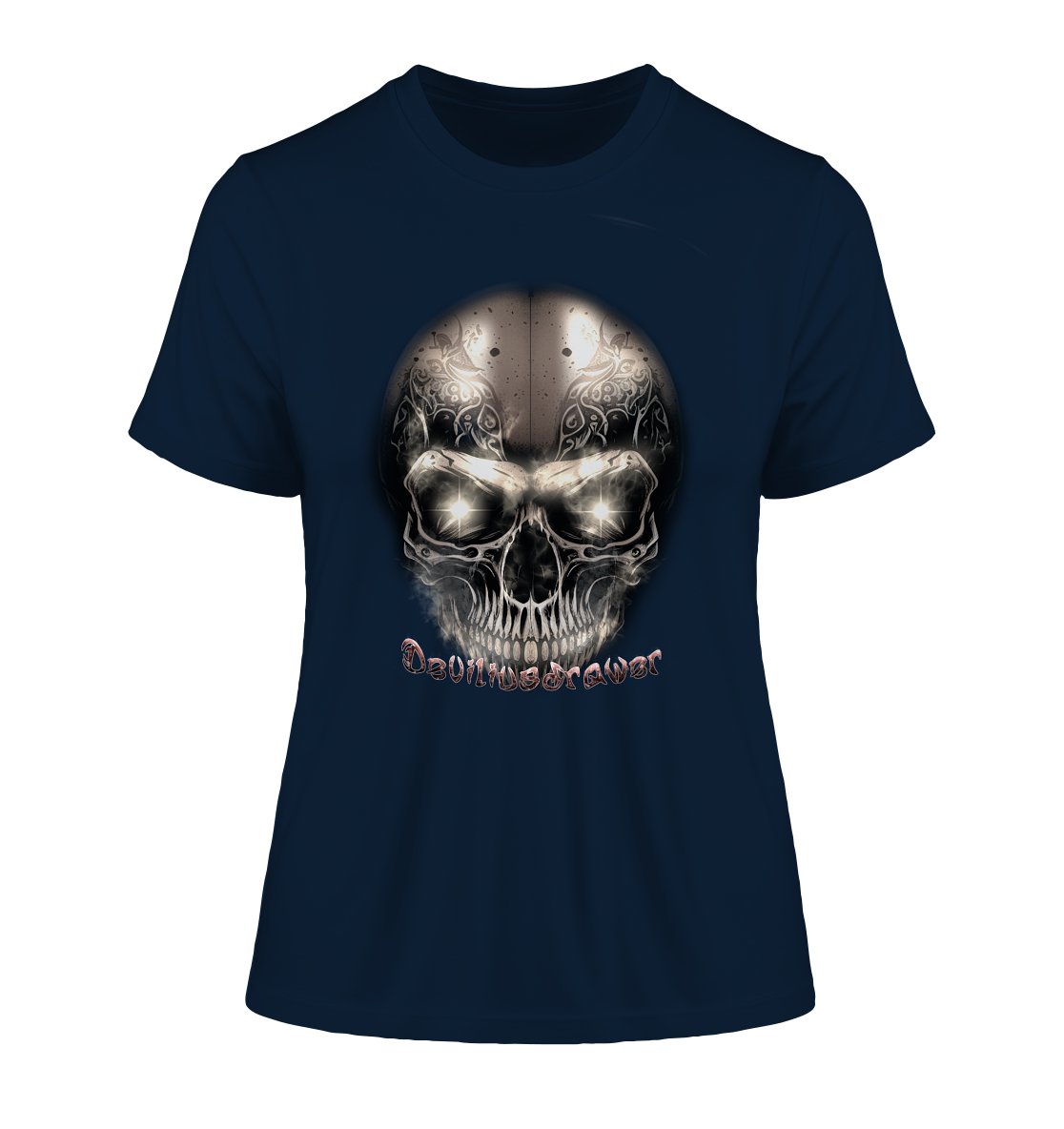 Deviliusdrawer Fire Skeleton Iron - Fitted Ladies Organic Shirt
