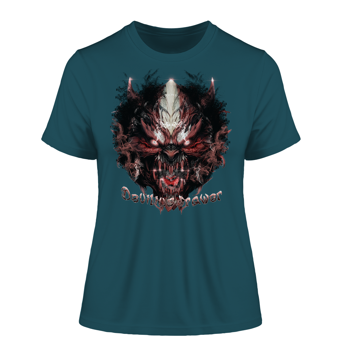 Deviliusdrawer Bloody Demon Vampire - Fitted Ladies Organic Shirt