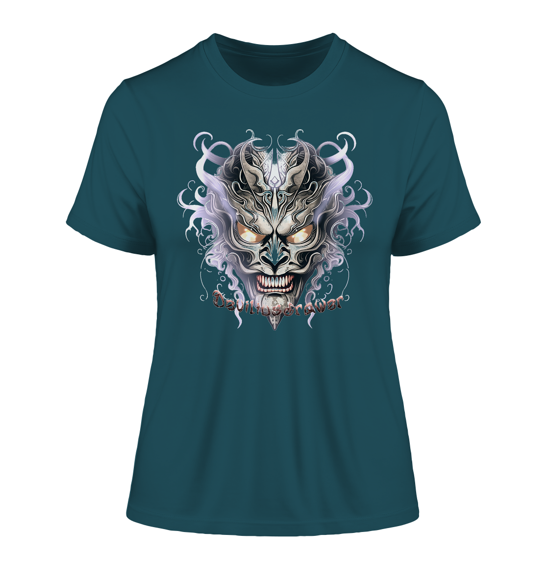 Deviliusdrawer Demon Mask Violet - Fitted Ladies Organic Shirt
