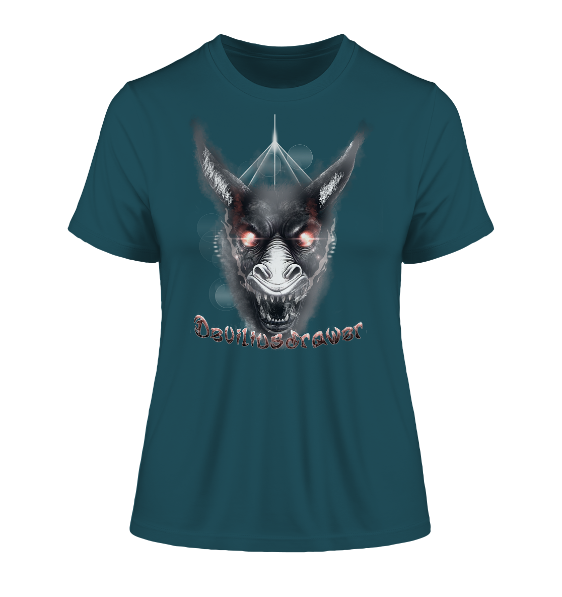 Deviliusdrawer Evil Donkey - Fitted Ladies Organic Shirt