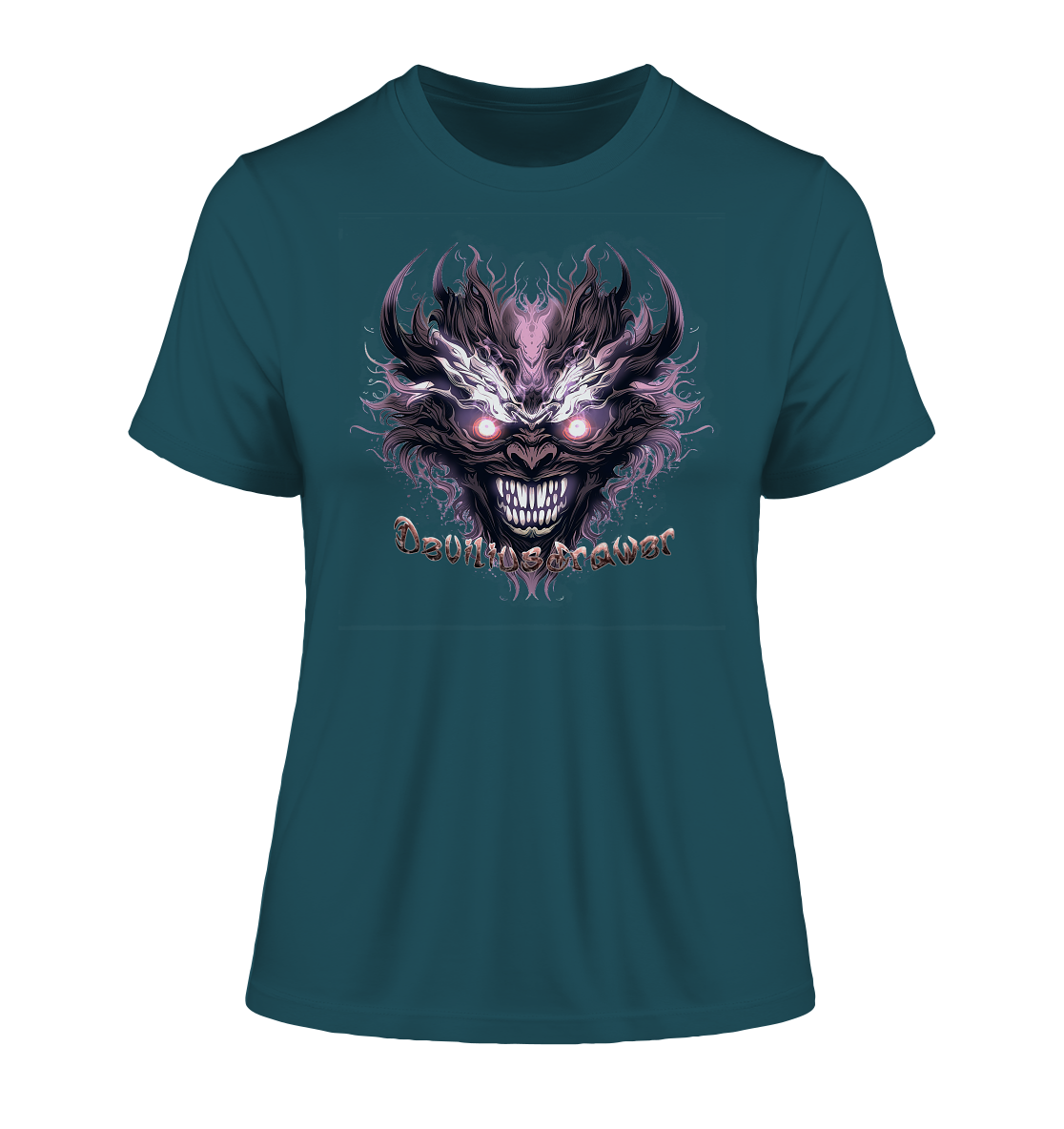Deviliusdrawer Crazy Mask - Fitted Ladies Organic Shirt