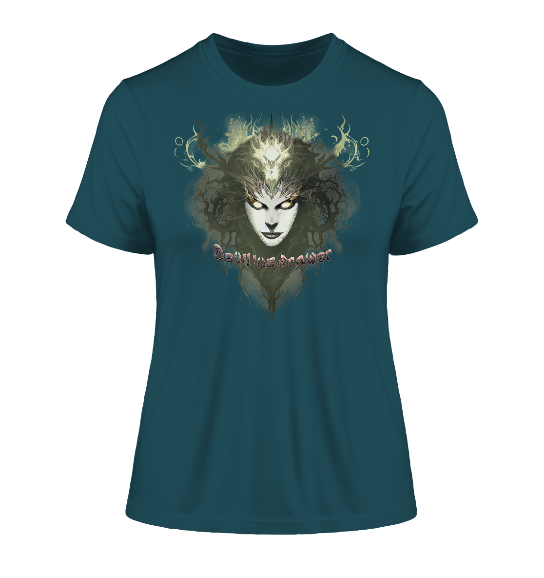 Deviliusdrawer Golden Demonica - Fitted Ladies Organic Shirt
