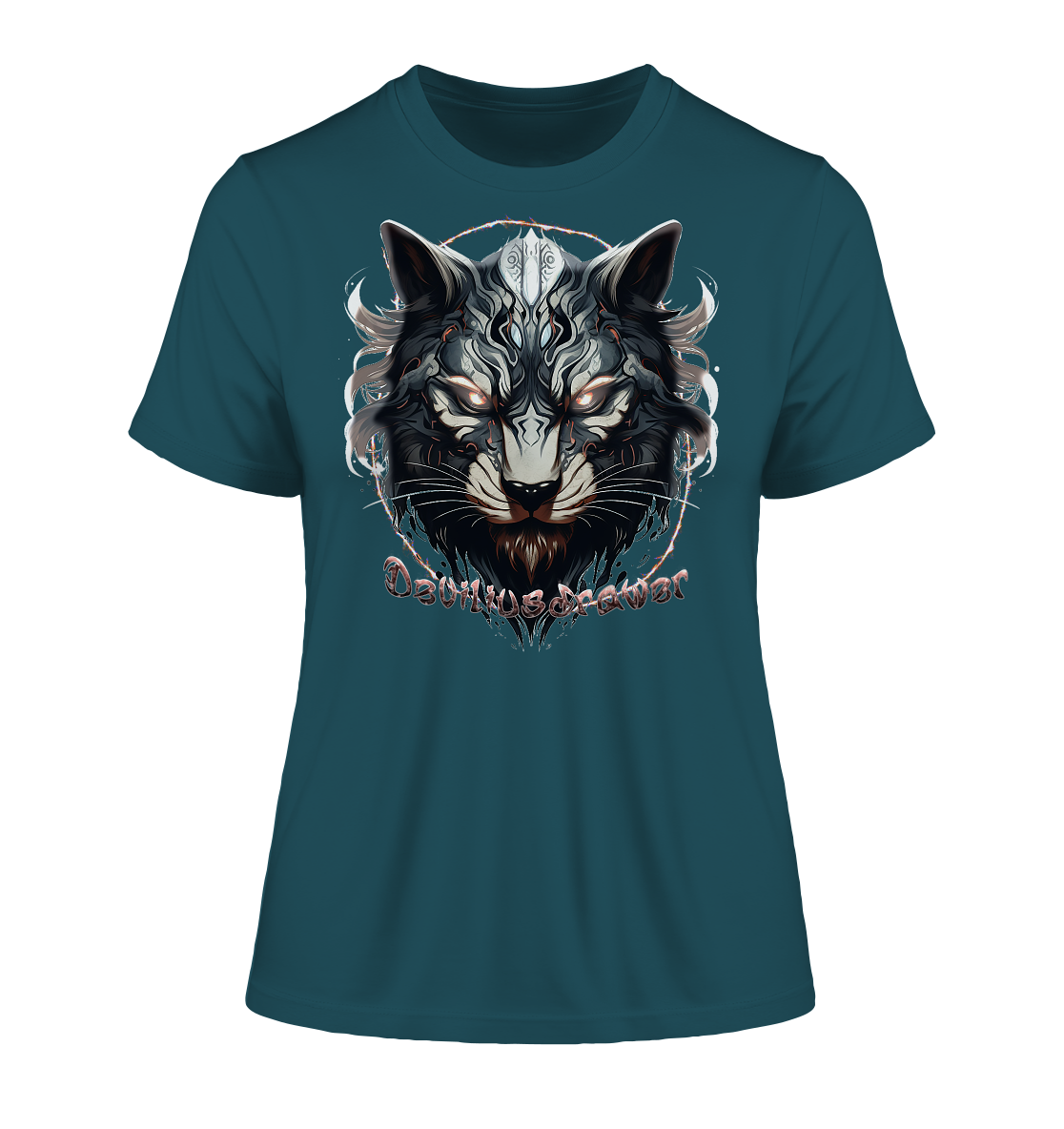 Deviliusdrawer Wolfcat - Fitted Ladies Organic Shirt