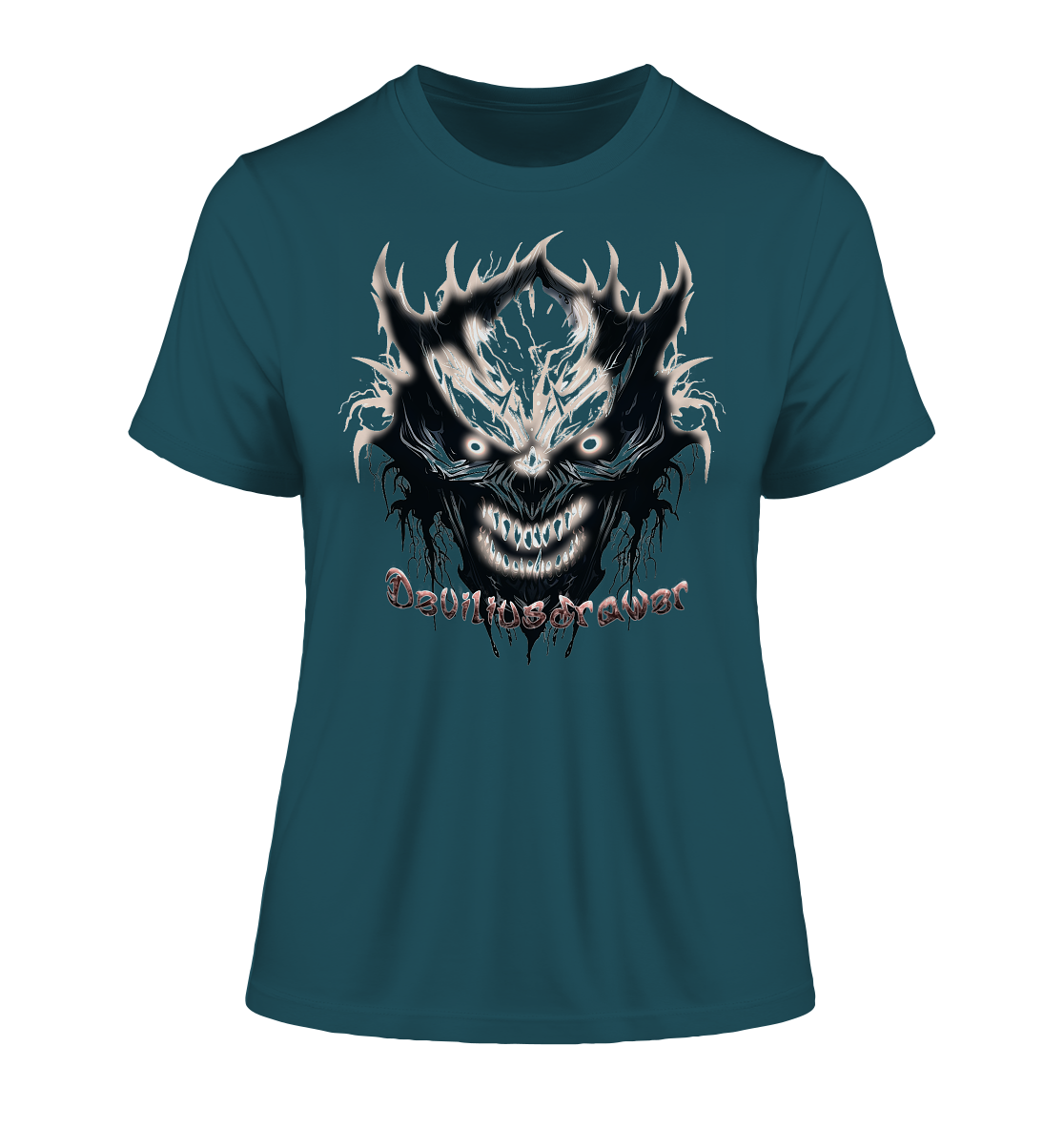 Deviliusdrawer Crazy Glow Devil - Fitted Ladies Organic Shirt