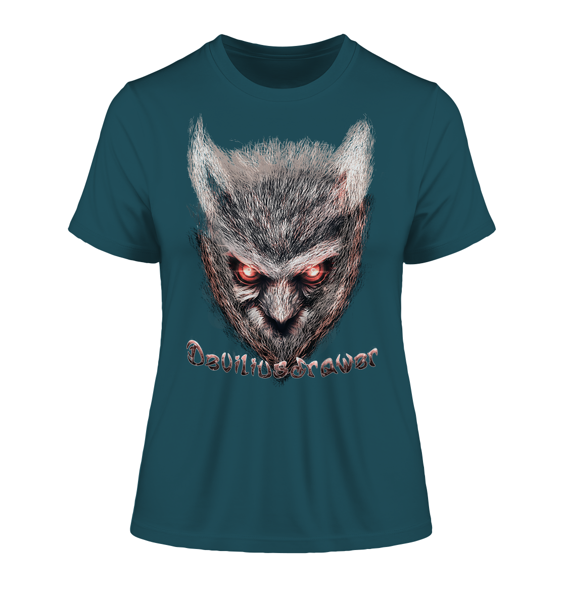 Deviliusdrawer Red Eyed Owl - Fitted Ladies Organic Shirt