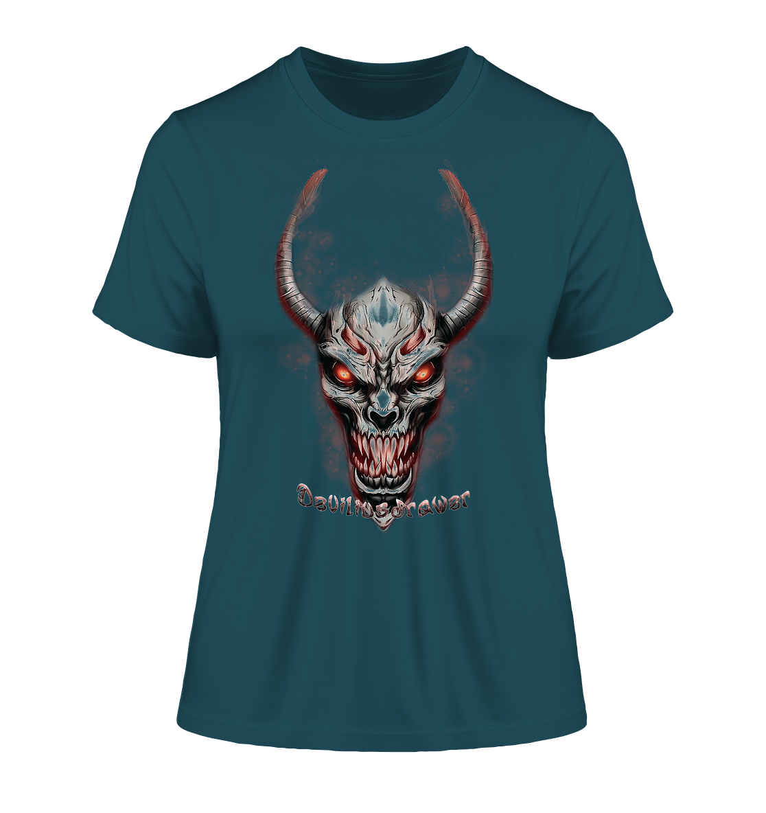 Deviliusdrawer Red Eyed Skeleton - Fitted Ladies Organic Shirt
