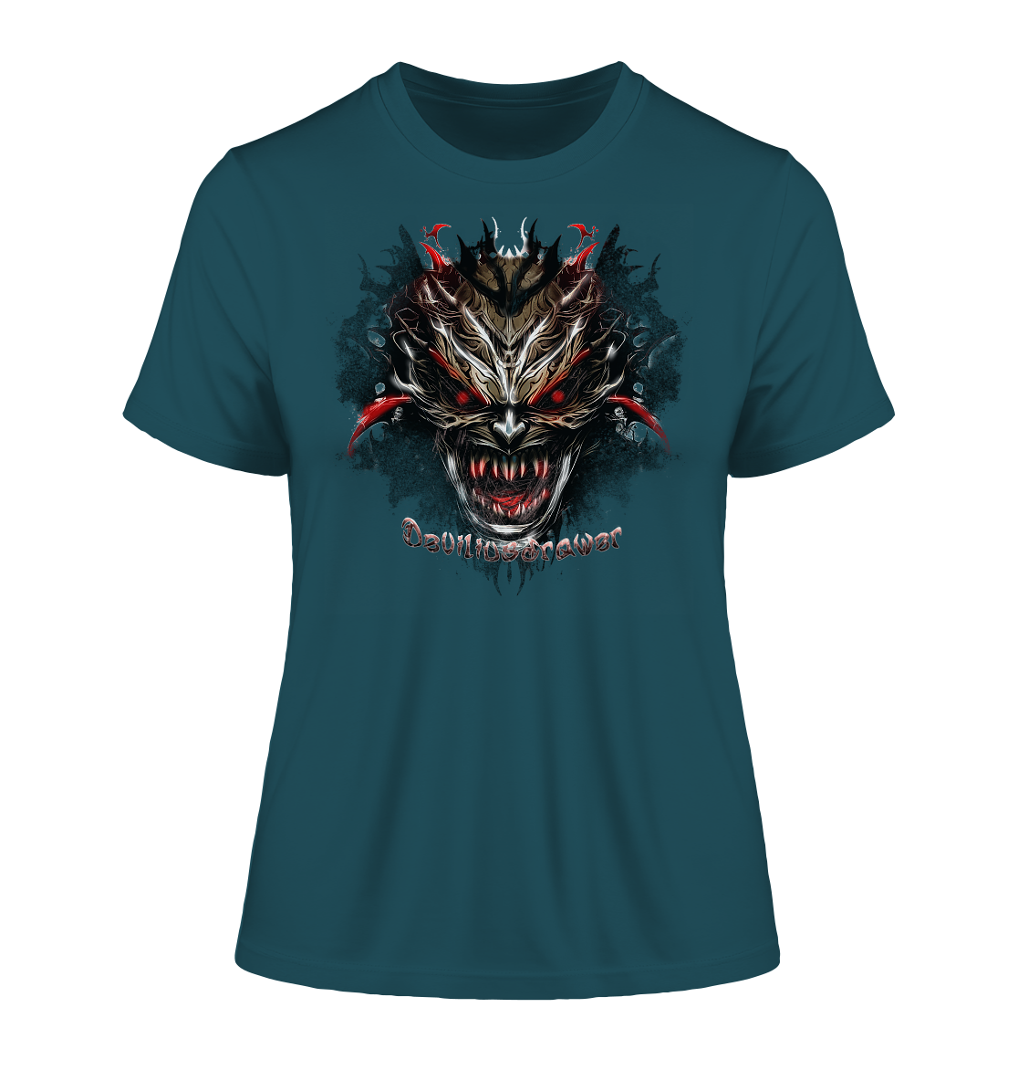 Deviliusdrawer Dark Redeyed Devil - Fitted Ladies Organic Shirt