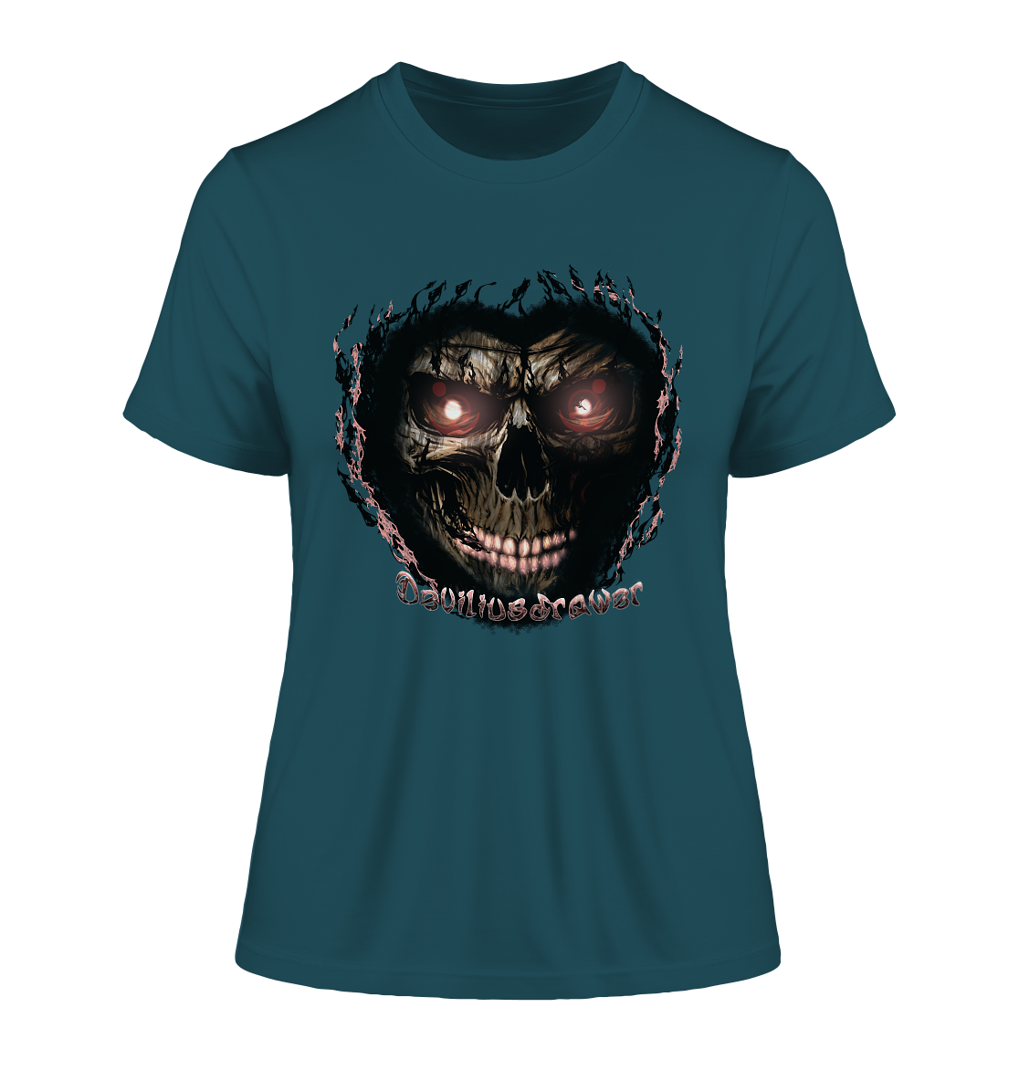 Deviliusdrawer Glow Skeleton - Fitted Ladies Organic Shirt