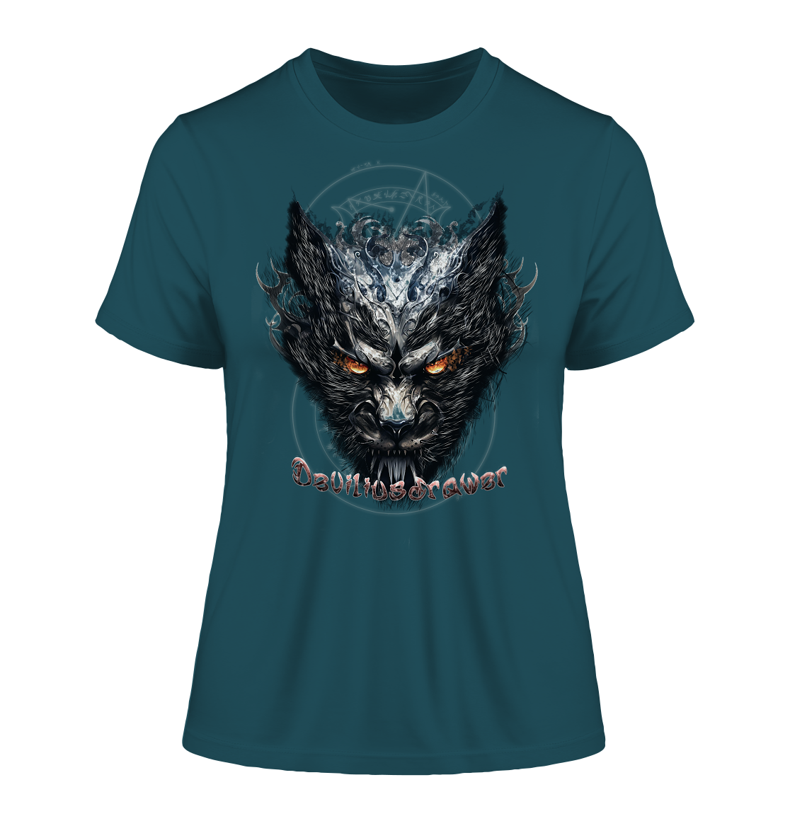 Deviliusdrawer Iron Cat - Fitted Ladies Organic Shirt