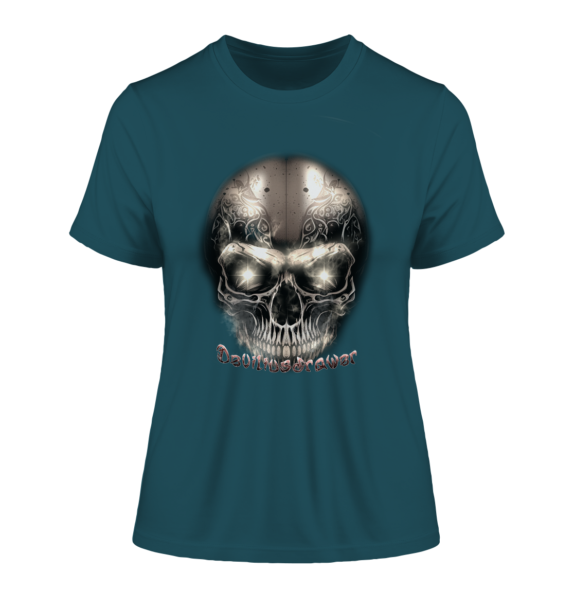 Deviliusdrawer Fire Skeleton Iron - Fitted Ladies Organic Shirt