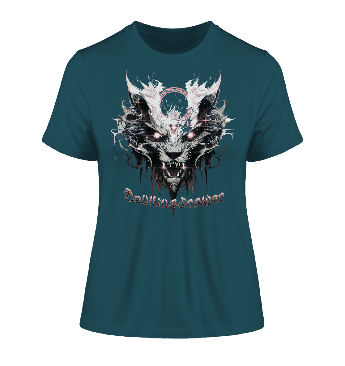 Deviliusdrawer Demonic Glow Cat - Fitted Ladies Organic Shirt