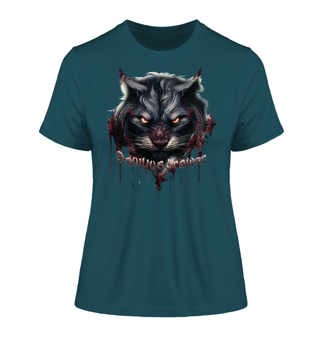 Deviliusdrawer Badass Cat - Fitted Ladies Organic Shirt