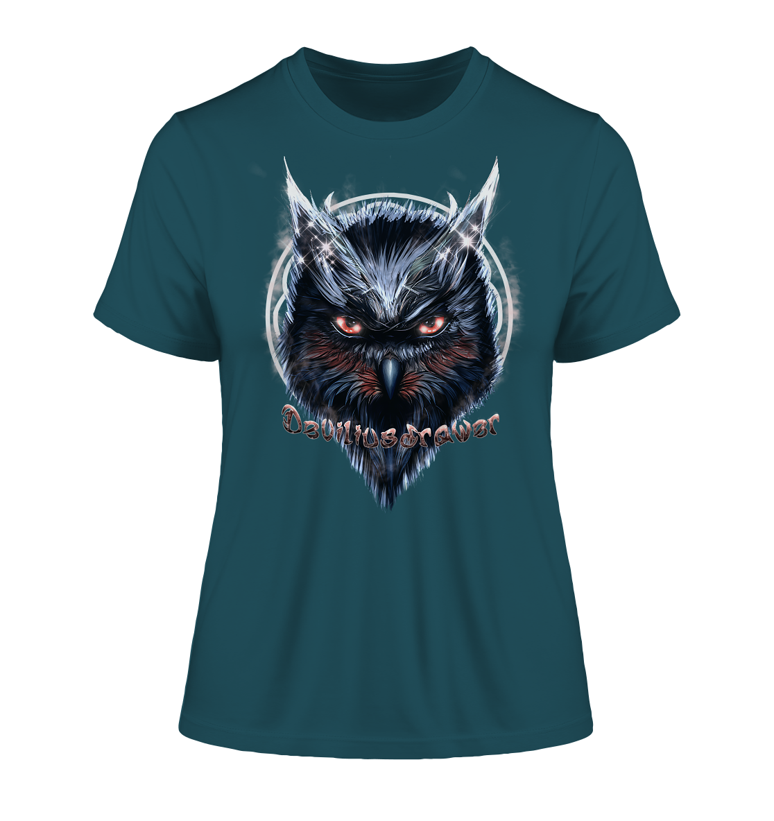 Deviliusdrawer Fire Owl - Fitted Ladies Organic Shirt