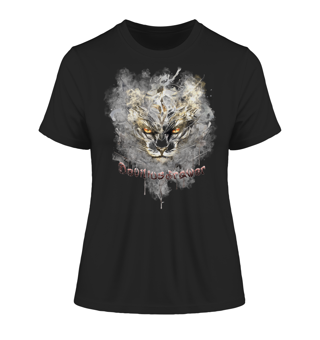 Deviliusdrawer White Catgod - Fitted Ladies Organic Shirt