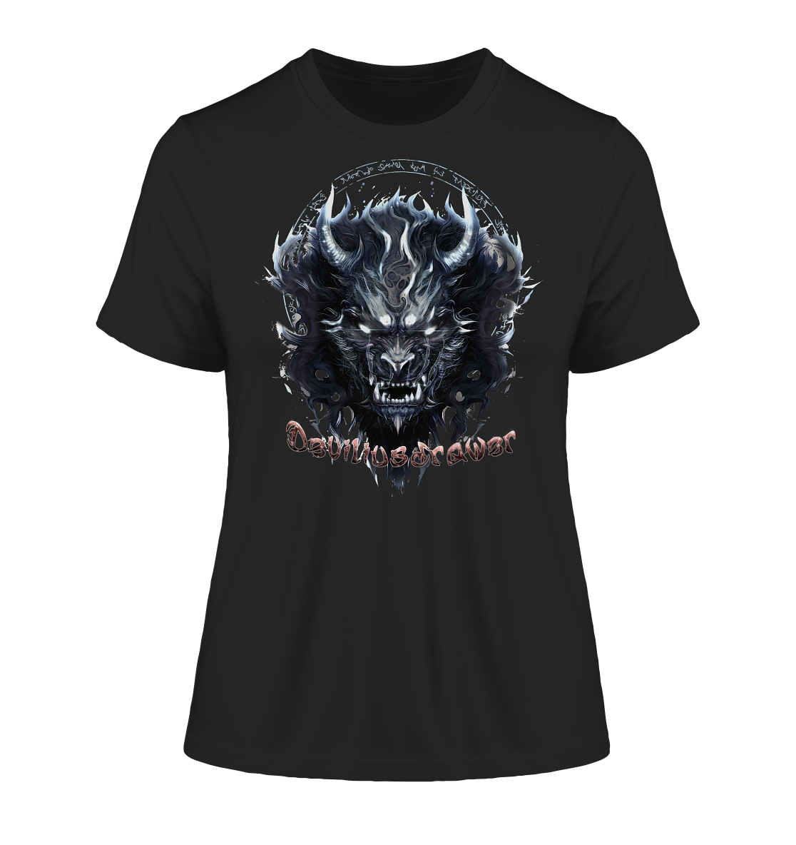 Deviliusdrawer Dark Wolf Mask - Fitted Ladies Organic Shirt