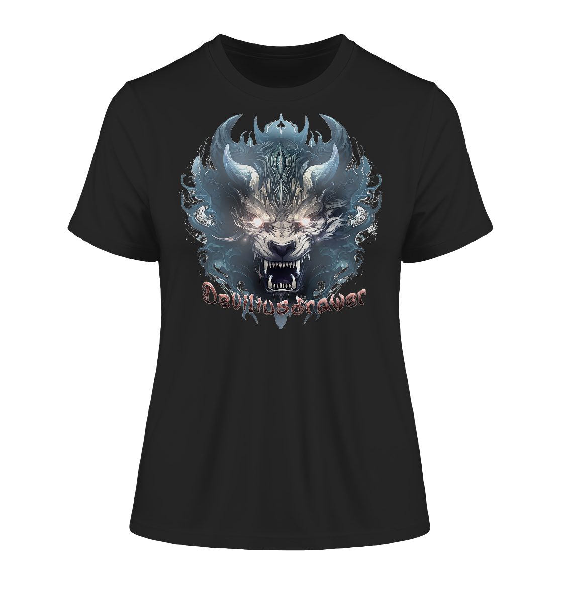 Deviliusdrawer Water Horn Tiger - Fitted Ladies Organic Shirt