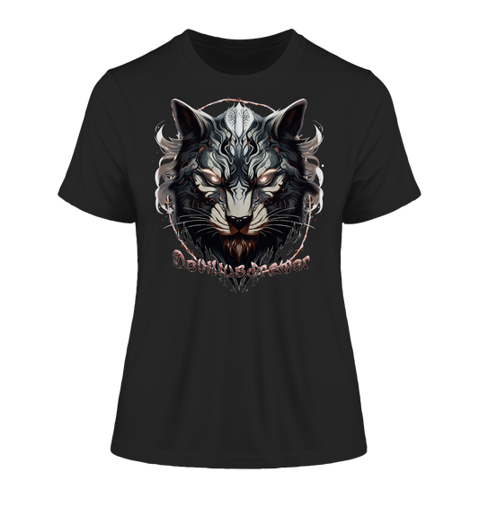 Deviliusdrawer Wolfcat - Fitted Ladies Organic Shirt