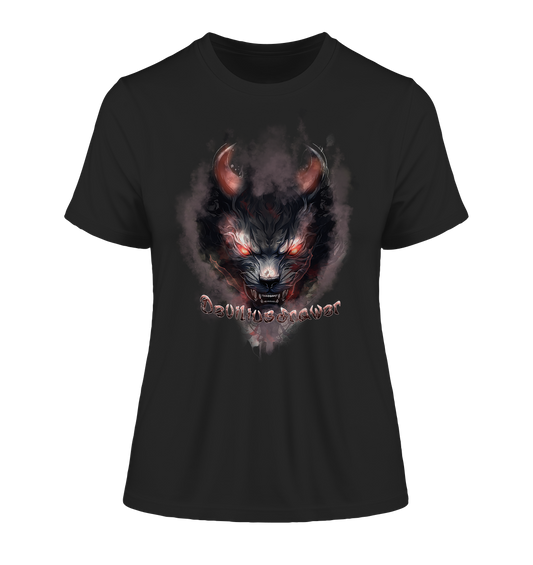Deviliusdrawer Red Smoked Cat - Fitted Ladies Organic Shirt
