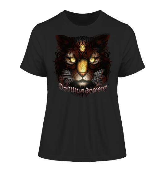 Deviliusdrawer Gold Tigercat - Fitted Ladies Organic Shirt