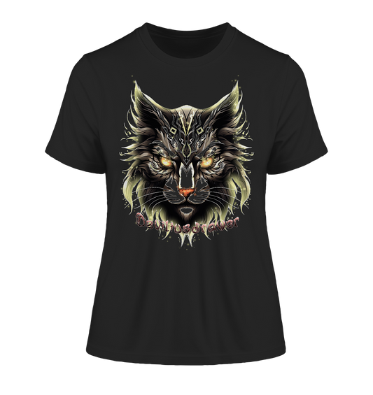 Deviliusdrawer Golden Cat - Fitted Ladies Organic Shirt