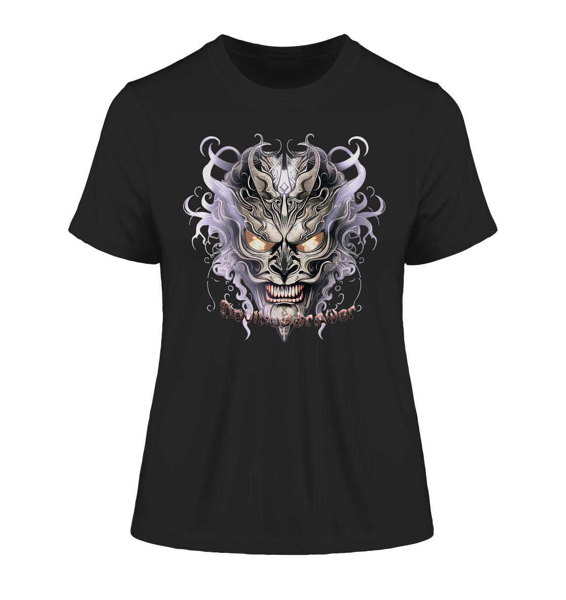 Deviliusdrawer Demon Mask Violet - Fitted Ladies Organic Shirt